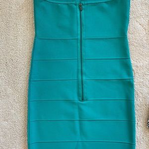 Strapless light green dress